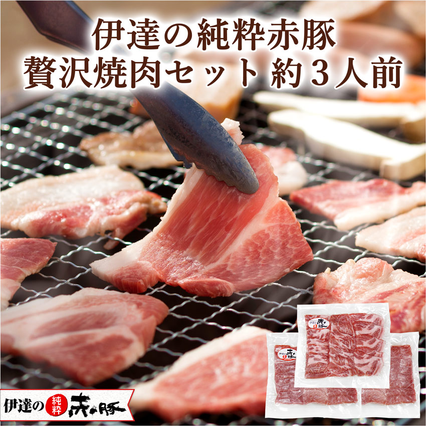 伊達の純粋赤豚 贅沢焼肉セット 約3人前